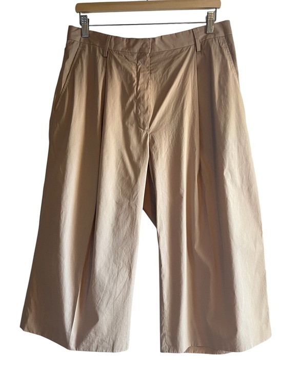 Dries Van Noten Pants - Dries Van Noten Beige Cropped Wide-Leg pleated pants size 40 excellent condition